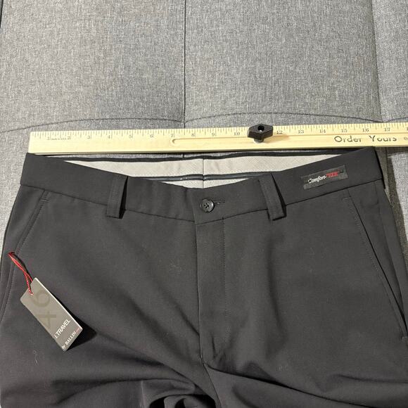 NWT 1946 Ballin Men Dress Pants 33x38 Black Raw Hem Comfort EZE Straight Soho - Picture 3 of 9